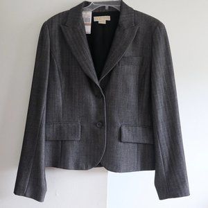 Michael Kors Suit Blazer Jacket Gray Striped 12 New